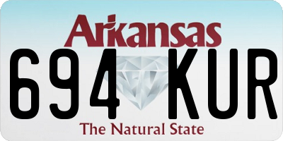 AR license plate 694KUR