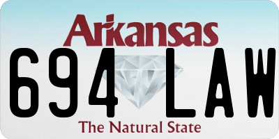 AR license plate 694LAW