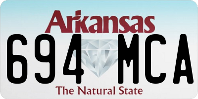 AR license plate 694MCA