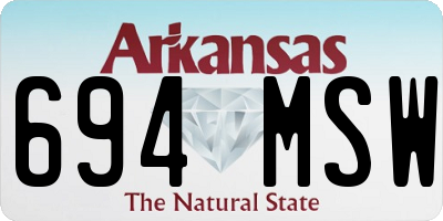 AR license plate 694MSW