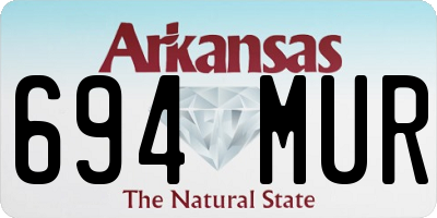 AR license plate 694MUR
