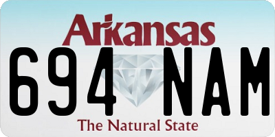 AR license plate 694NAM