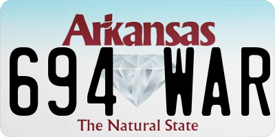 AR license plate 694WAR