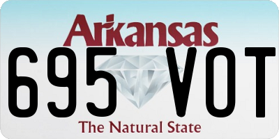 AR license plate 695VOT