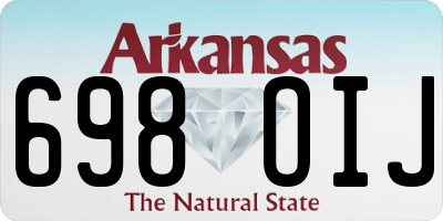 AR license plate 698OIJ