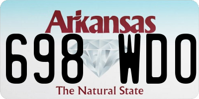 AR license plate 698WDO