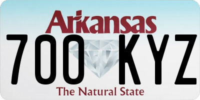 AR license plate 700KYZ
