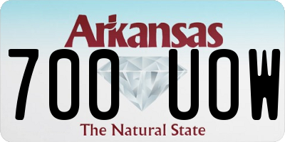 AR license plate 700UOW