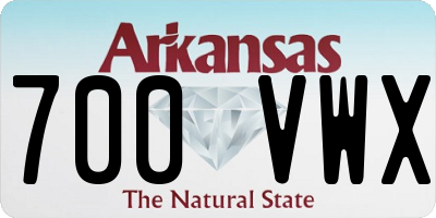 AR license plate 700VWX