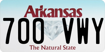 AR license plate 700VWY