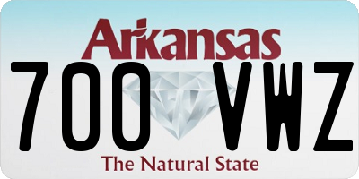 AR license plate 700VWZ