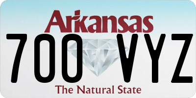 AR license plate 700VYZ