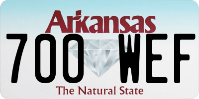AR license plate 700WEF