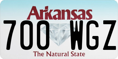 AR license plate 700WGZ
