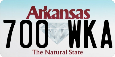 AR license plate 700WKA