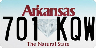 AR license plate 701KQW