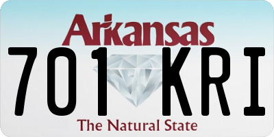 AR license plate 701KRI