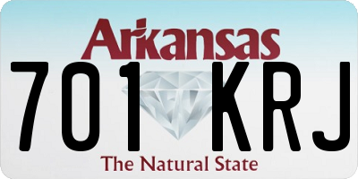 AR license plate 701KRJ