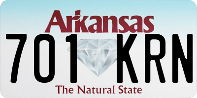 AR license plate 701KRN
