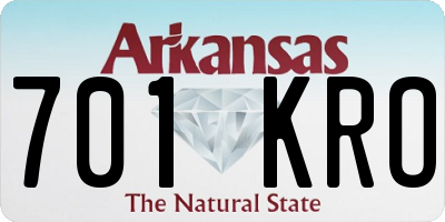AR license plate 701KRO