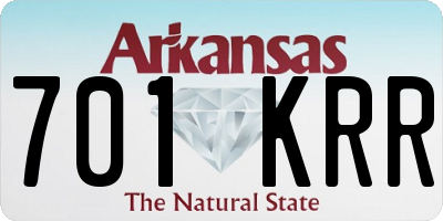 AR license plate 701KRR