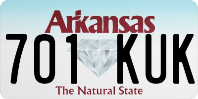 AR license plate 701KUK