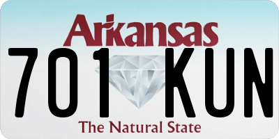 AR license plate 701KUN