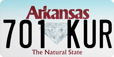 AR license plate 701KUR