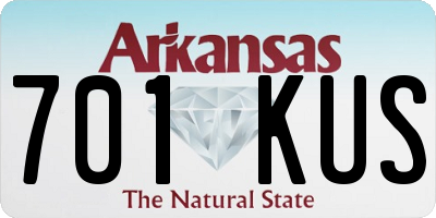 AR license plate 701KUS