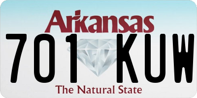 AR license plate 701KUW