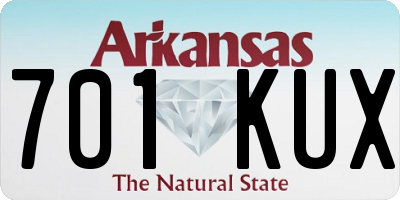 AR license plate 701KUX
