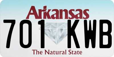 AR license plate 701KWB