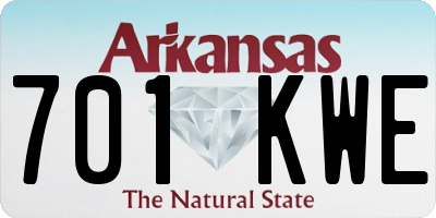 AR license plate 701KWE