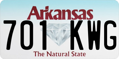 AR license plate 701KWG
