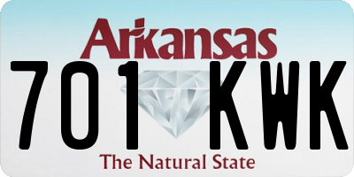 AR license plate 701KWK
