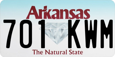 AR license plate 701KWM