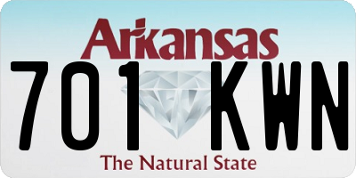 AR license plate 701KWN