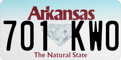 AR license plate 701KWO