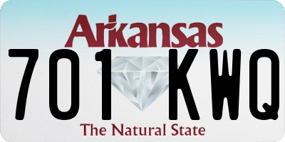 AR license plate 701KWQ