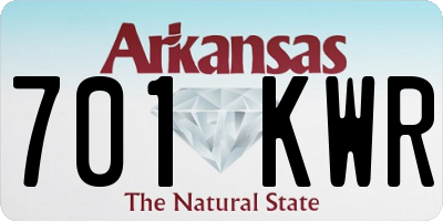 AR license plate 701KWR