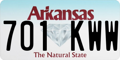 AR license plate 701KWW