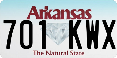 AR license plate 701KWX