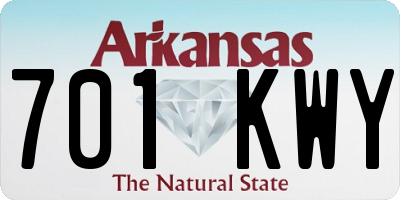 AR license plate 701KWY