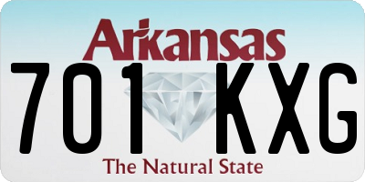 AR license plate 701KXG