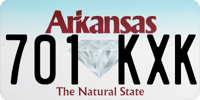 AR license plate 701KXK