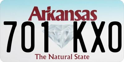 AR license plate 701KXO
