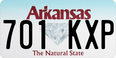 AR license plate 701KXP