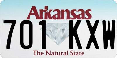 AR license plate 701KXW