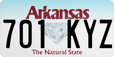AR license plate 701KYZ