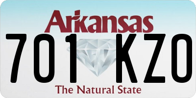 AR license plate 701KZO